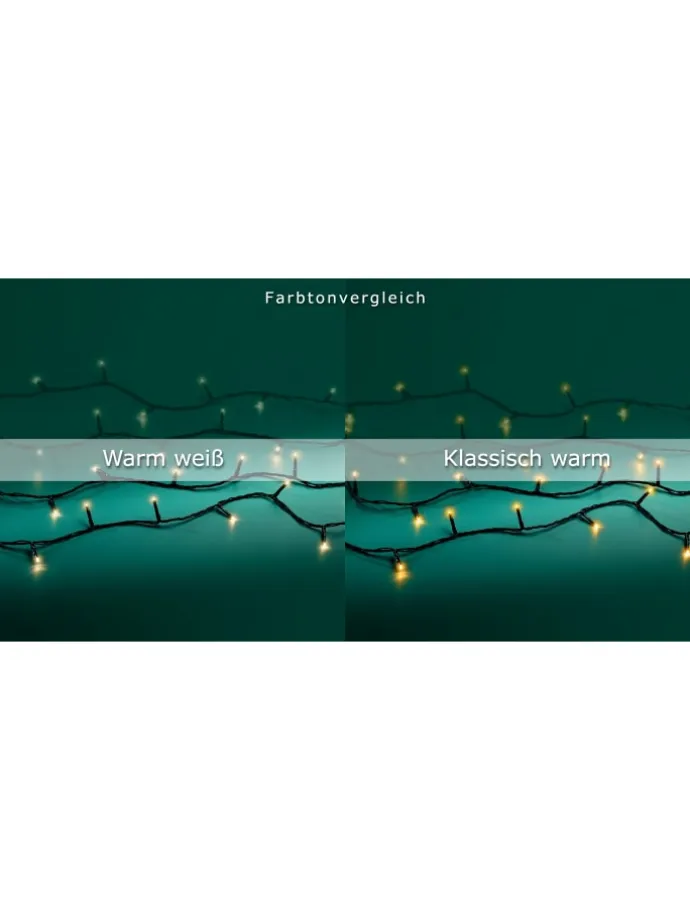 Lichterkette BASIC 240 LED 18 m, transparentes Kabel in warm weiß