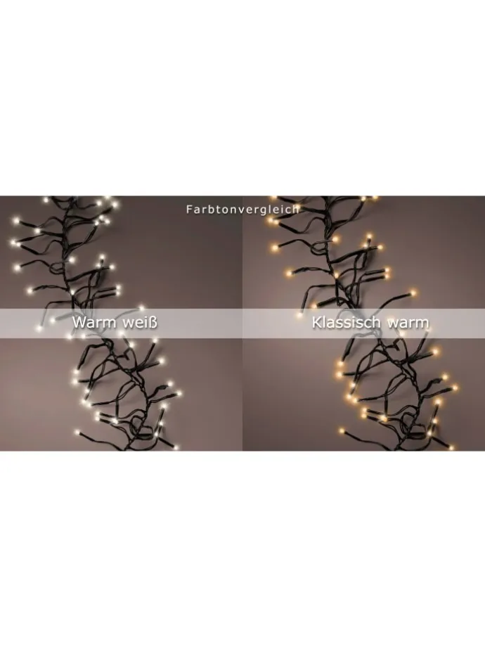 Lichterkette CLUSTER 588 LED 5,5 m, schwarzes Kabel in klassisch warm