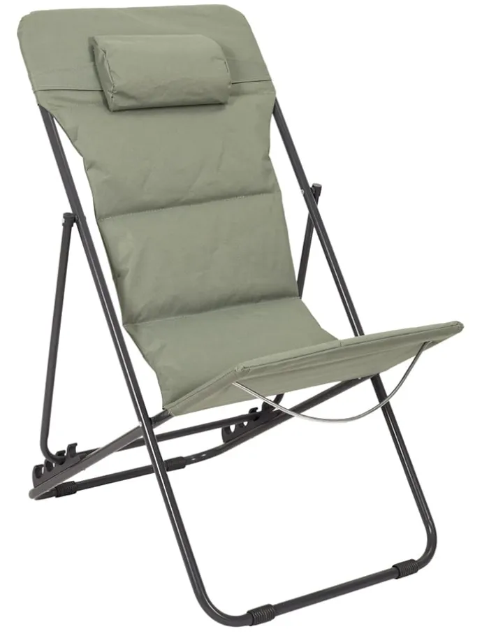 Liegestuhl "Corfou" in Khaki - (B)55 x (H)89 x (T)81 cm