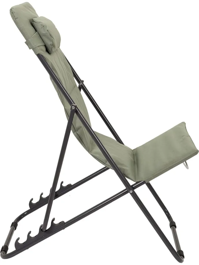 Liegestuhl "Corfou" in Khaki - (B)55 x (H)89 x (T)81 cm