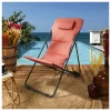 Liegestuhl "Corfou" in Rot - (B)55 x (H)89 x (T)81 cm