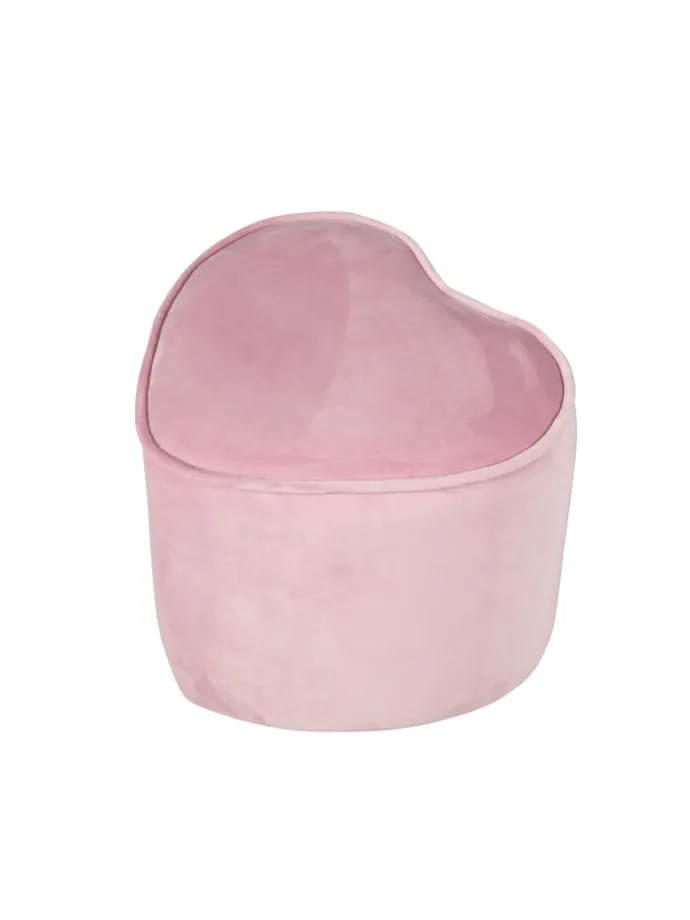 Lil Sofa' Herz-Hocker, bequem, Pouf mit Samtstoff Mauve