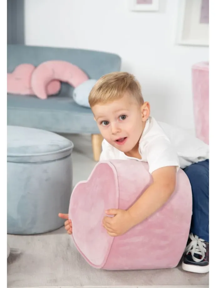 Lil Sofa' Herz-Hocker, bequem, Pouf mit Samtstoff Mauve