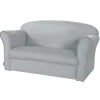 Lil Sofa' Kindercouch mit Armlehnen, Samtstoff Silbergrau