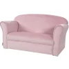 Lil Sofa' Kindercouch mit Armlehnen, Samtstoff Rosa