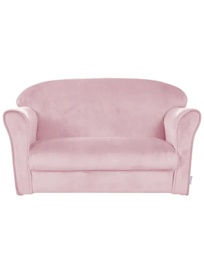Lil Sofa' Kindercouch mit Armlehnen, Samtstoff Rosa