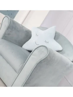 Lil Sofa' Kindersessel mit Armlehnen, Samtstoff Hellblau