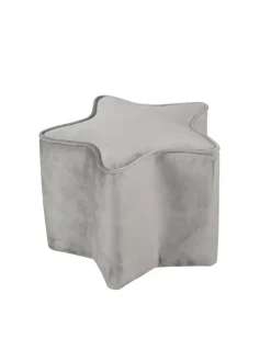 Lil Sofa' Stern-Hocker, bequem, Pouf mit grauem Samtstoff