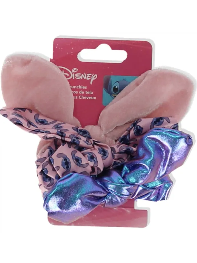 Lilo & Stitch Scrunchies mit Schleife – Stylische Haargummis in Rosa