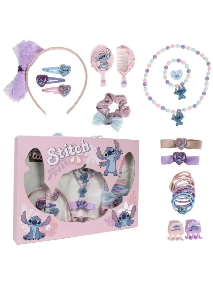 Lilo & Stitch Styling Set für Kinder – Kamm, Haargummi und mehr in Rosa