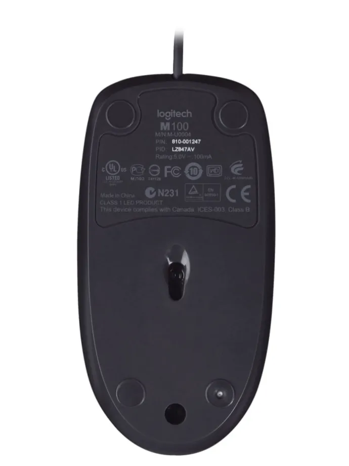 Logitech kabeglgebundene Maus M100 - Plug und Play USB-Maus in Schwarz