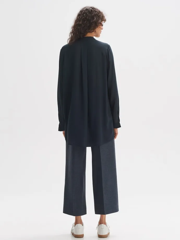Longbluse "Facura" in Dunkelblau