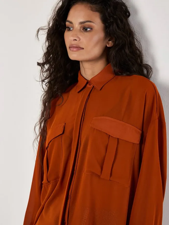Longbluse in Orange