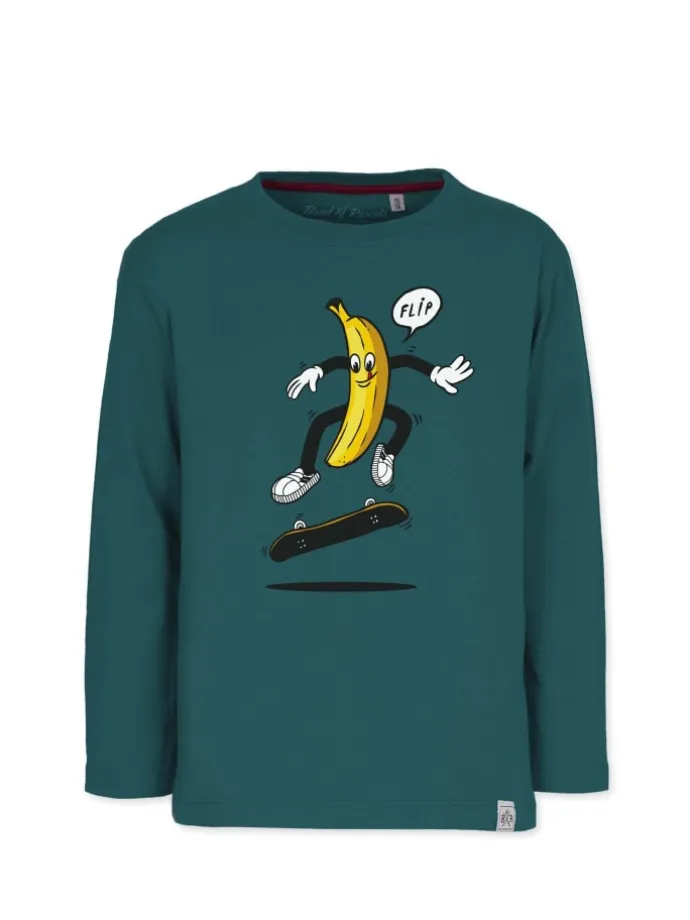 Longsleeve " Banana Flip " in racing-green