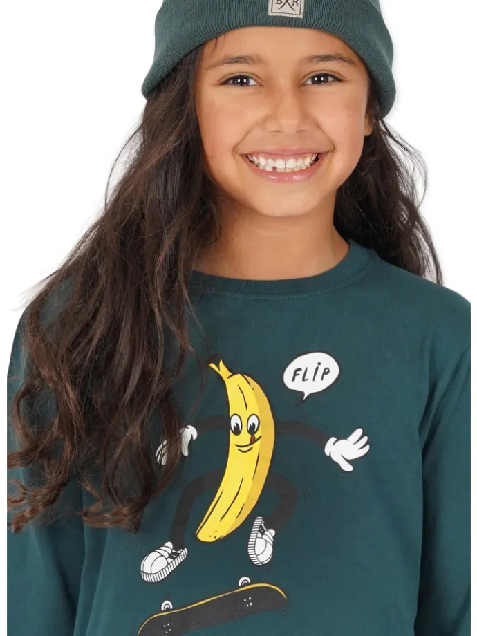 Longsleeve " Banana Flip " in racing-green