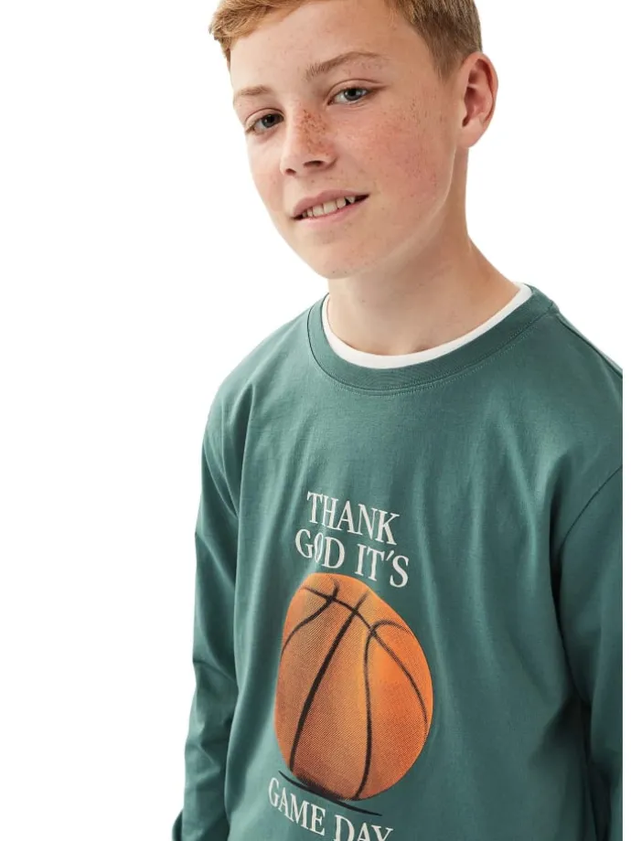 Longsleeve " Game Day " in sage