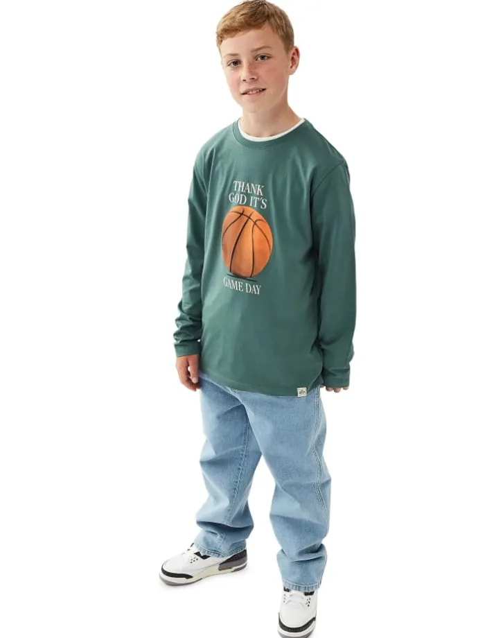 Longsleeve " Game Day " in sage