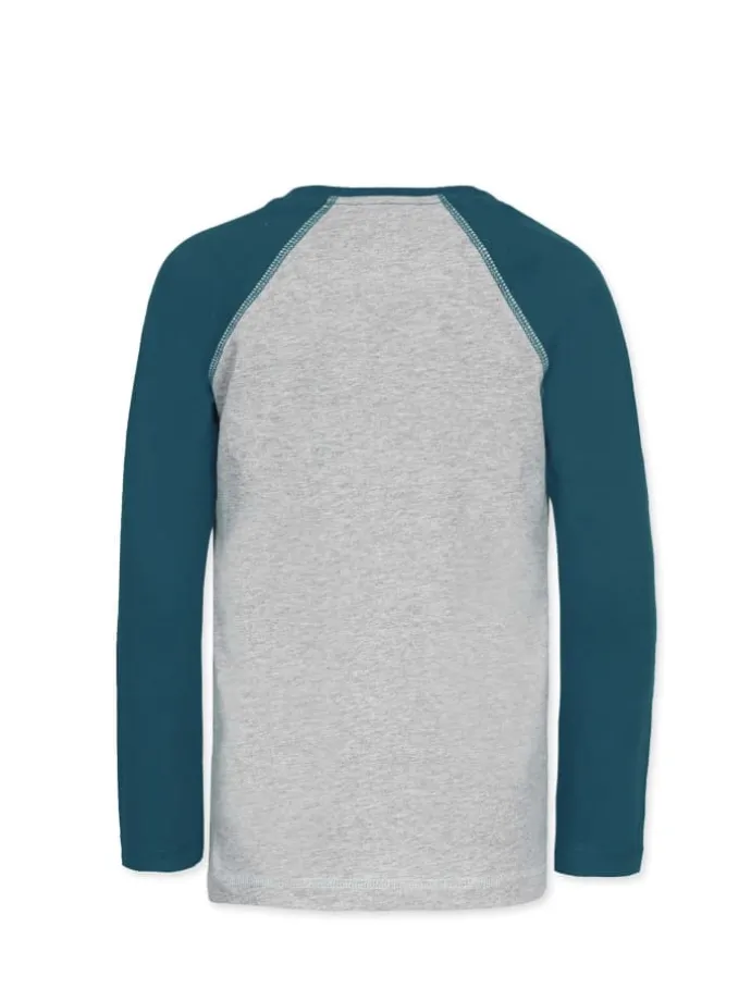 Longsleeve " Panda " in petrol