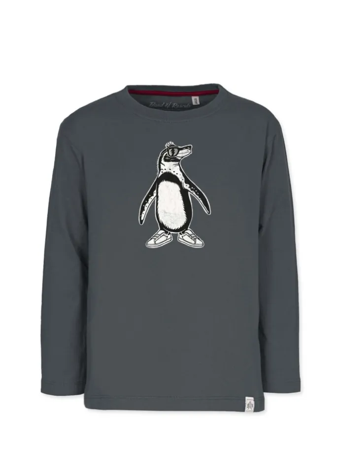 Longsleeve " Too Cool for School " in grau
