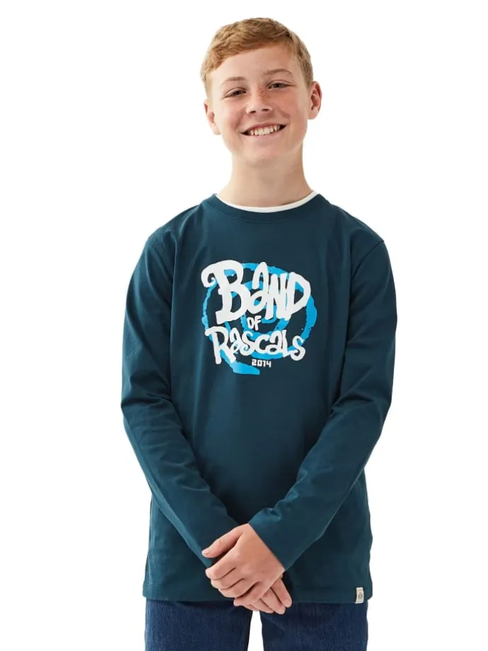 Longsleeve " Weird " in petrol