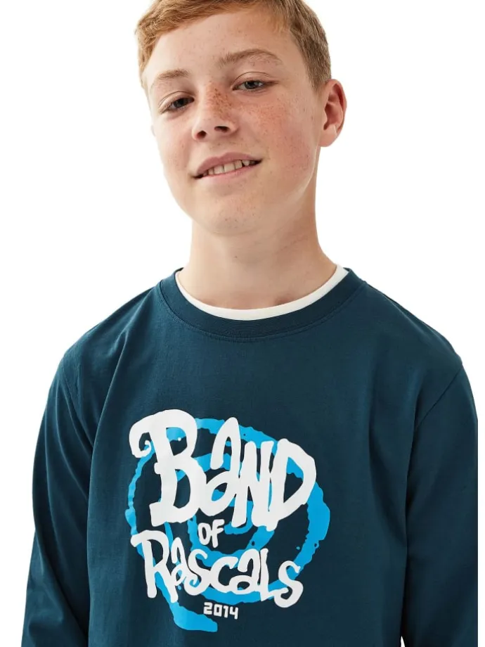Longsleeve " Weird " in petrol
