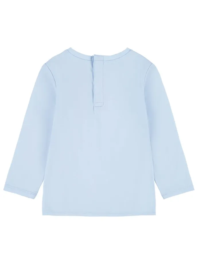 Longsleeve "Bear notched" in Hellblau