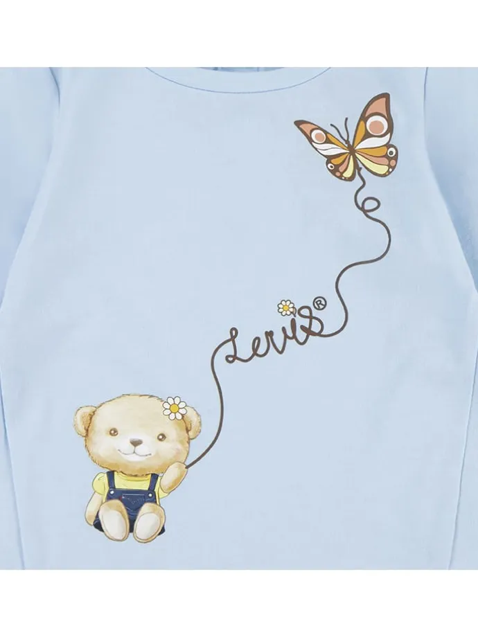Longsleeve "Bear notched" in Hellblau