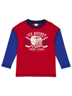 Longsleeve "Ice hockey" in Rot/ Blau
