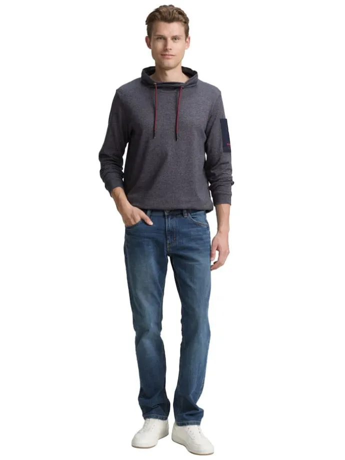 Longsleeve in Anthrazit/ Dunkelblau
