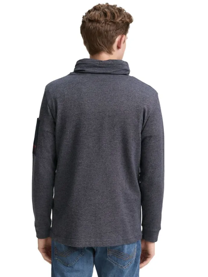 Longsleeve in Anthrazit/ Dunkelblau