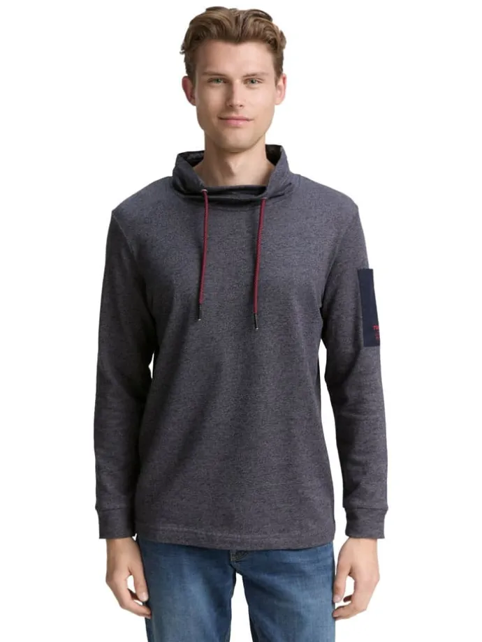 Longsleeve in Anthrazit/ Dunkelblau