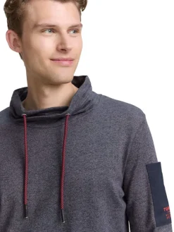 Longsleeve in Anthrazit/ Dunkelblau