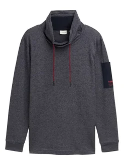 Longsleeve in Anthrazit/ Dunkelblau