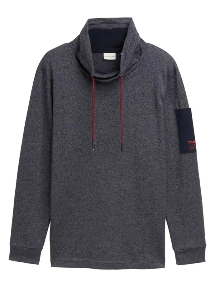 Longsleeve in Anthrazit/ Dunkelblau