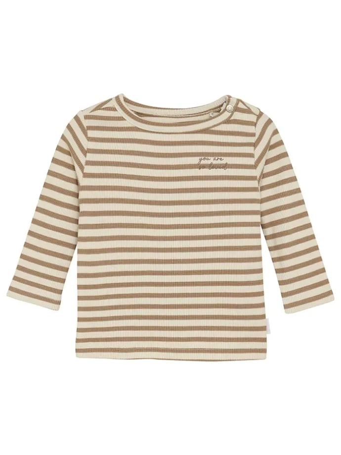Longsleeve in Beige/ Braun
