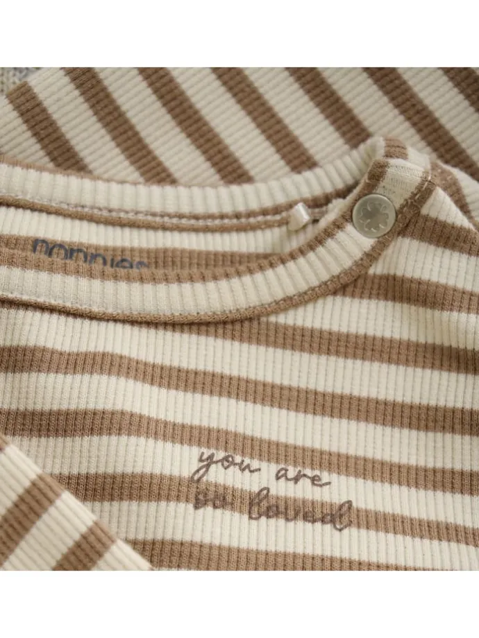 Longsleeve in Beige/ Braun