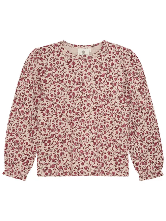 Longsleeve in Beige/ Rot