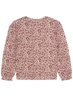 Longsleeve in Beige/ Rot