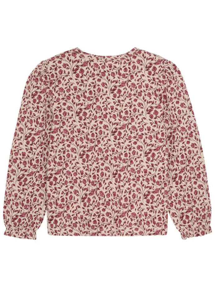 Longsleeve in Beige/ Rot