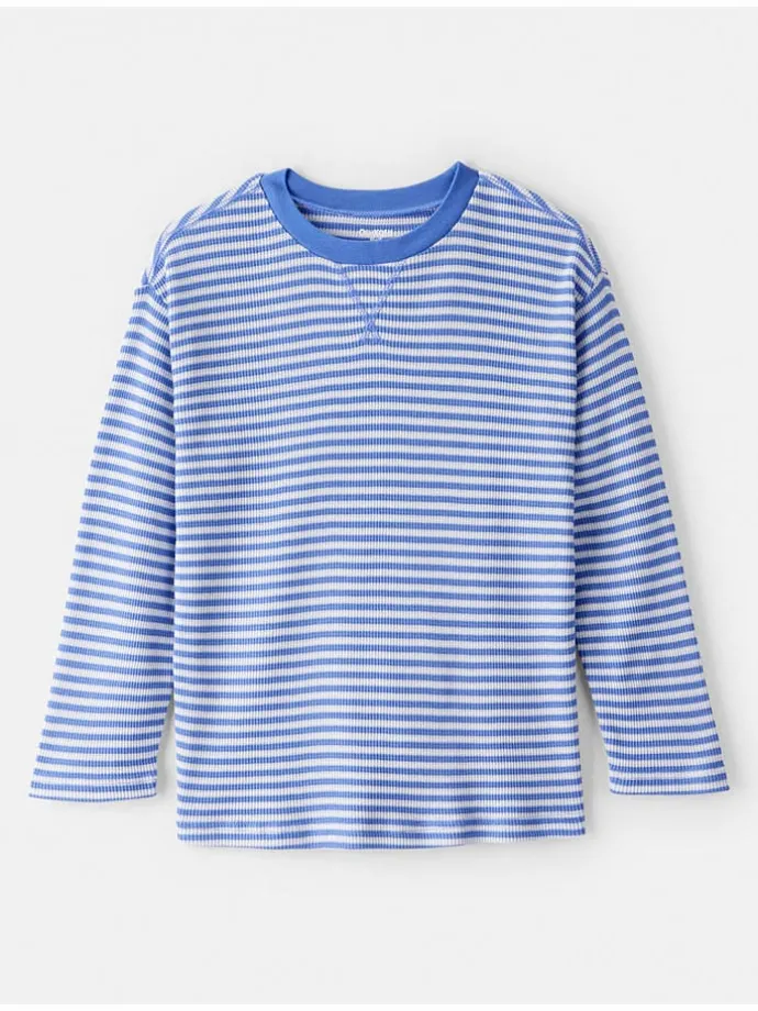 Longsleeve in Blau/ Weiß