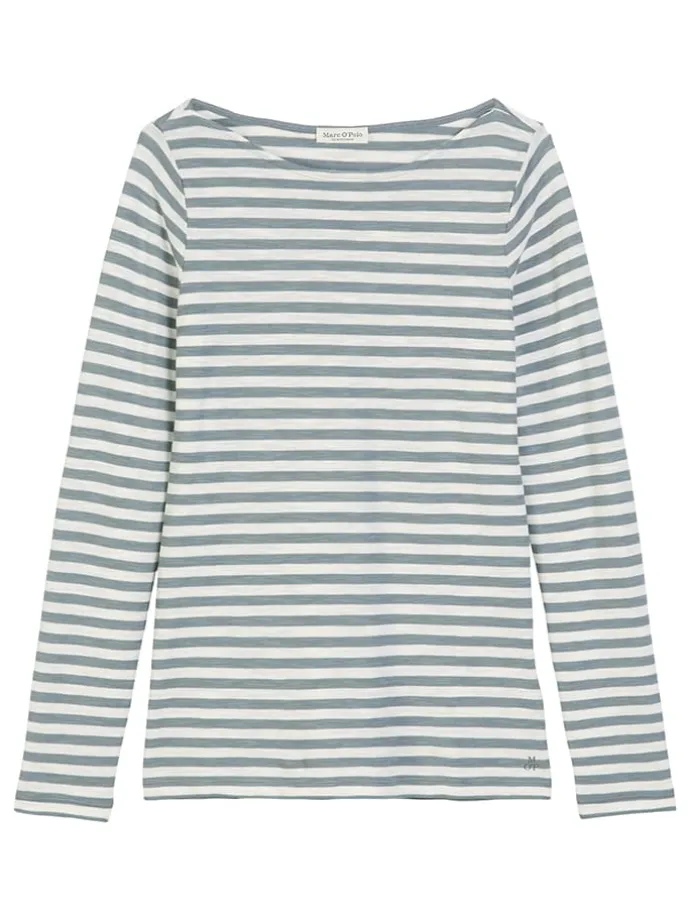 Longsleeve in Blau/ Weiß