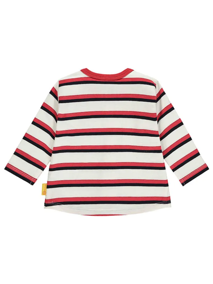 Longsleeve in Creme/ Rot/ Schwarz