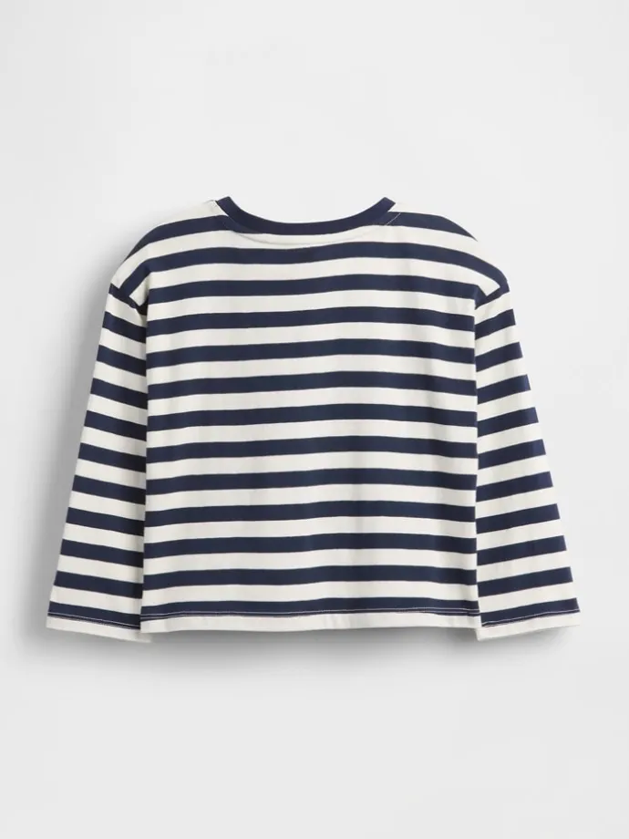 Longsleeve in Dunkelblau/ Creme