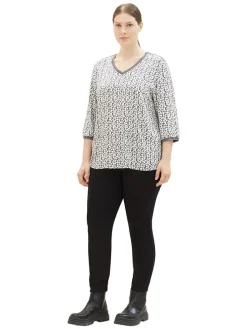 Longsleeve in Grau/ Creme