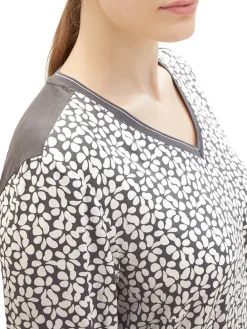 Longsleeve in Grau/ Creme