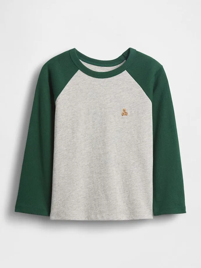 Longsleeve in Grau/ Grün