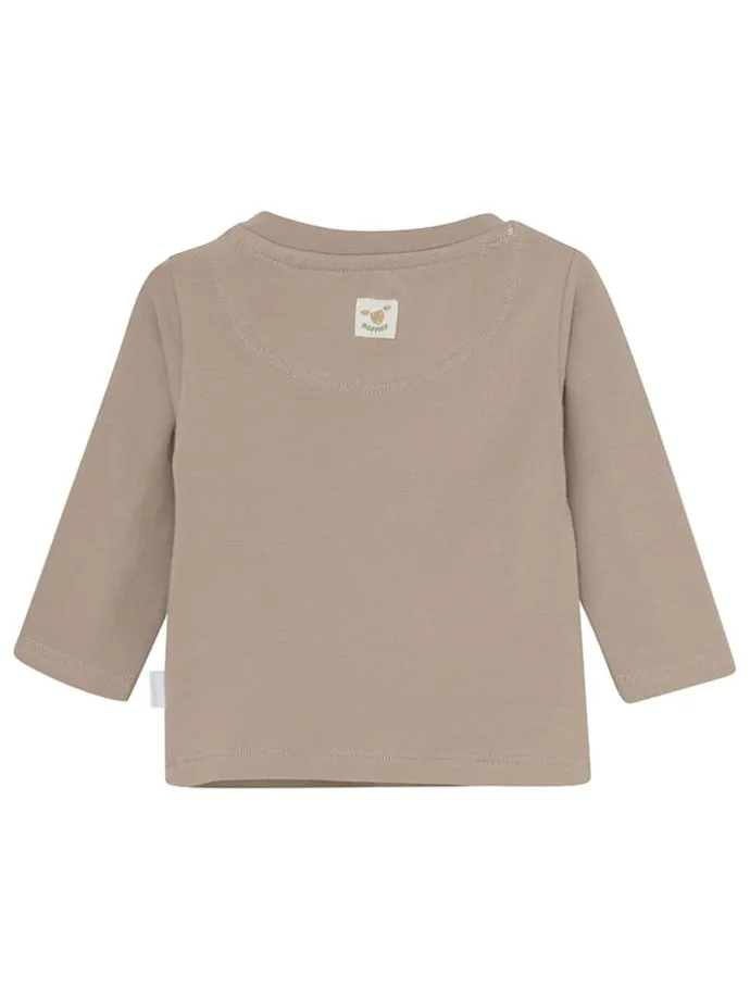 Longsleeve in Hellbraun/ Grau
