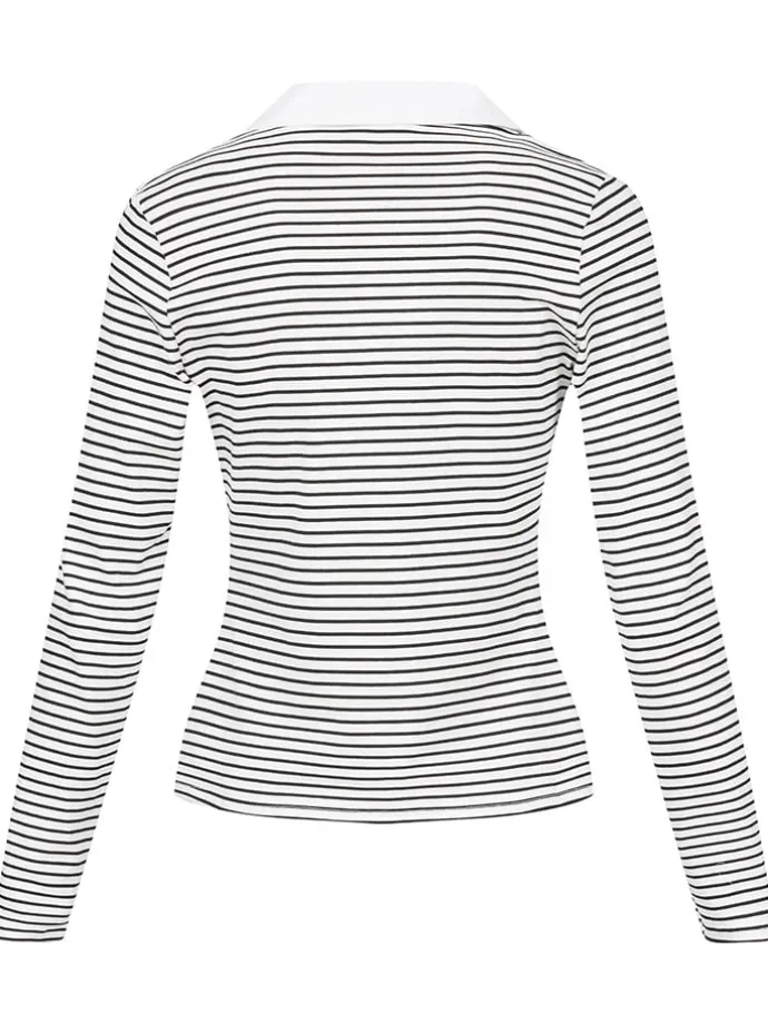 Longsleeve in Weiß/ Schwarz