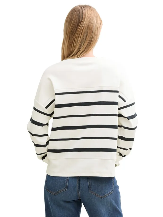 Longsleeve in Weiß/ Schwarz