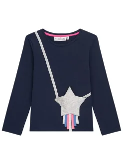 Longsleeve "Rosa" in Dunkelblau/ Silber
